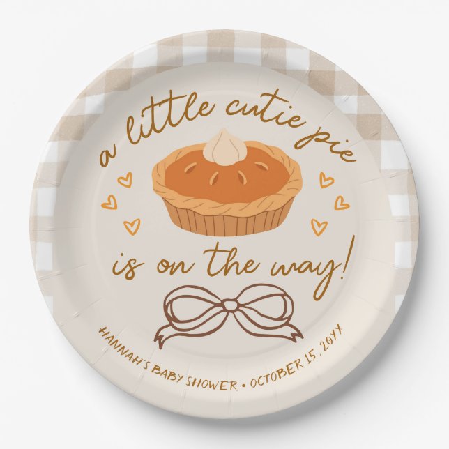 Prato De Papel Um pequeno Cutie Pie está a caminho (Frente)