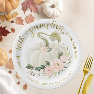 Prato De Papel Um Pequeno Pumpkin está no seu caminho Chá de fr