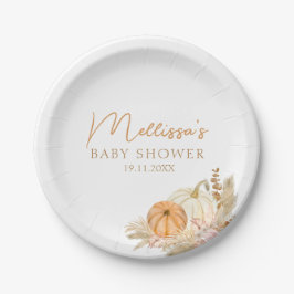 Prato De Papel Um Pouco De Abóbora Está A Caminho Do outono De Bo