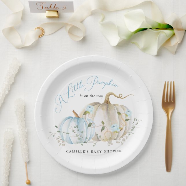 Prato De Papel Um Pouco De Papas De Chá de fraldas De Abóbora (Casamento)