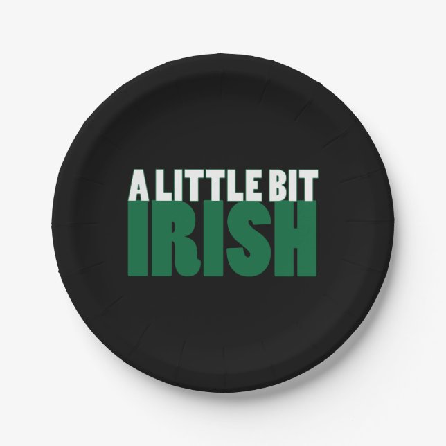 Prato De Papel Um Pouco De Preto Irlandês (Frente)