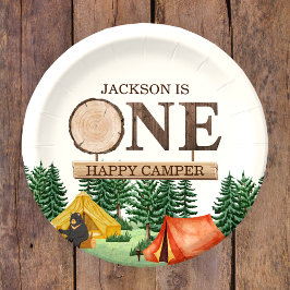 Prato De Papel UM primeiro aniversario de Camper Feliz