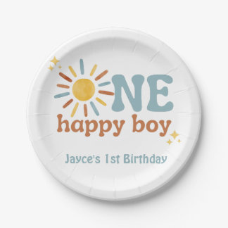 Prato De Papel Um Rapaz Feliz, 1rua A Viajar Pelo Sol