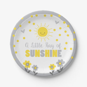 Prato De Papel Um Ray of Sunshine Chá de fraldas Paper Plates Su