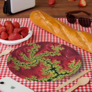 Prato De Papel Um Rio Passa Pela Placa De Papel