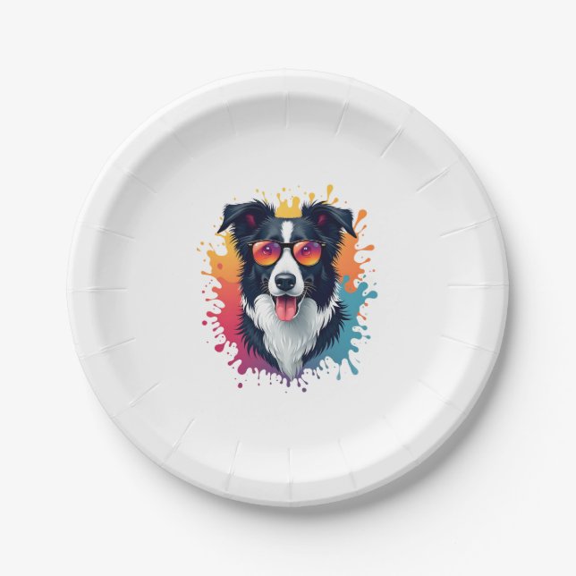Prato De Papel Uma bela Collie de Cães [RB#10009] (Frente)