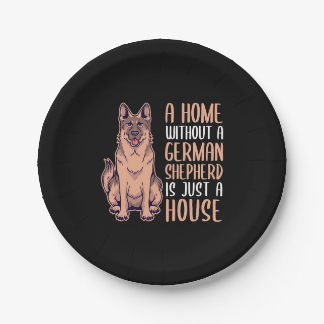 Prato De Papel Uma Casa Sem German shepherd É Uma Casa (Frente)