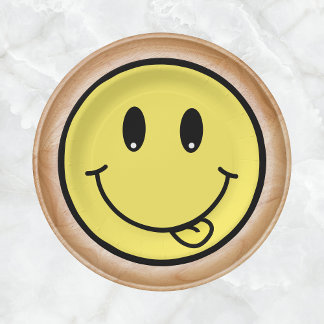 Prato De Papel Uma decoração de primeiro aniversario Emoji Feliz