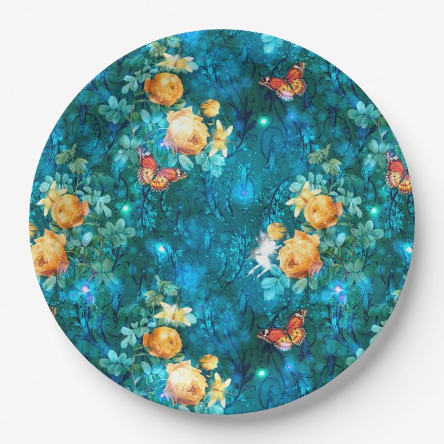 Prato De Papel Uma Fada na Série Jardim Design 11 (Frente)