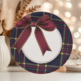 Prato De Papel Uma Feliz Vintagem de Xadrez Vermelha de Arco Verm