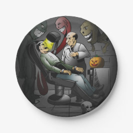 Prato De Papel Uma noite de Dia das Bruxas no dentista