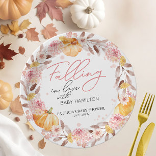 Prato De Papel Uma Pequena Abóbora Está A Caminho Do Chá de frald