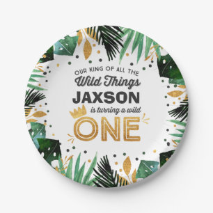 Prato De Papel Uma placa de papel selvagem 7" do aniversário