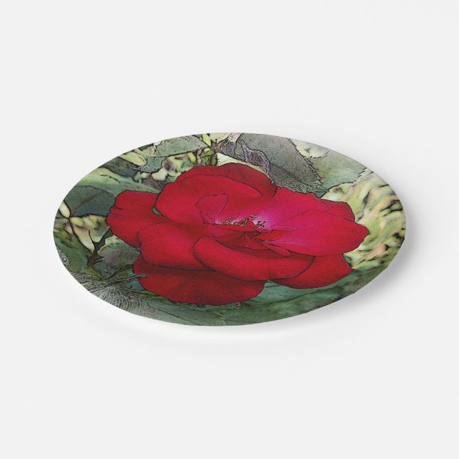 Prato De Papel Uma rosa solitária (Inclinado)