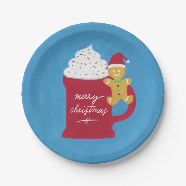 Prato De Papel Uma Taça de Feliz Natal (Frente)