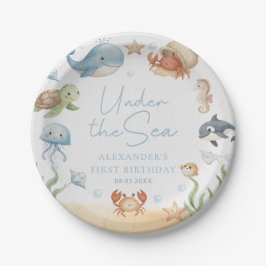 Prato De Papel Under The Sea Ocean Animals Birthday