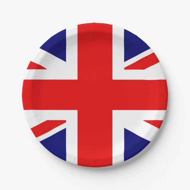 PRATO DE PAPEL UNIÃO JACK - BANDEIRA BRITÂNICA (Frente)
