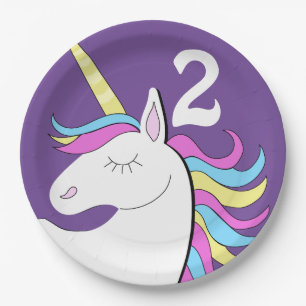 Prato De Papel Unicorn Fantasy Birthday Age