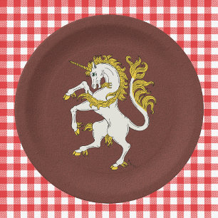 Prato De Papel Unicorn Rampant