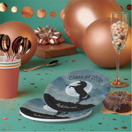Prato De Papel Unicorn Silhouette Moon Classe de Graduação 2030