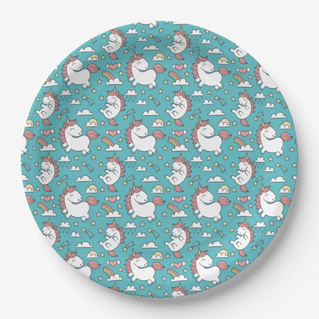 Prato De Papel Unicórnios (Frente)