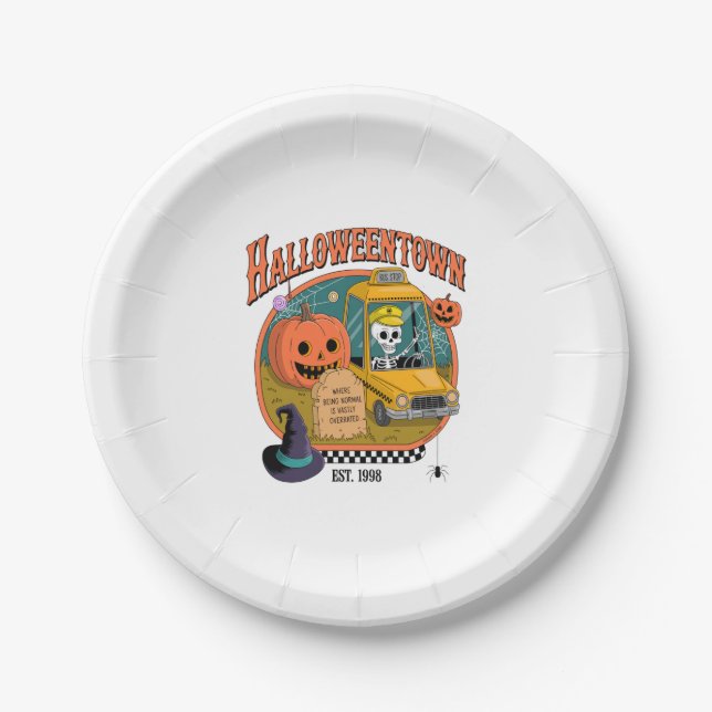 Prato De Papel Universidade de Pumpkin Halloweentown (Frente)