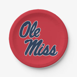 Prato De Papel Universidade do Mississippi Script Ole Miss