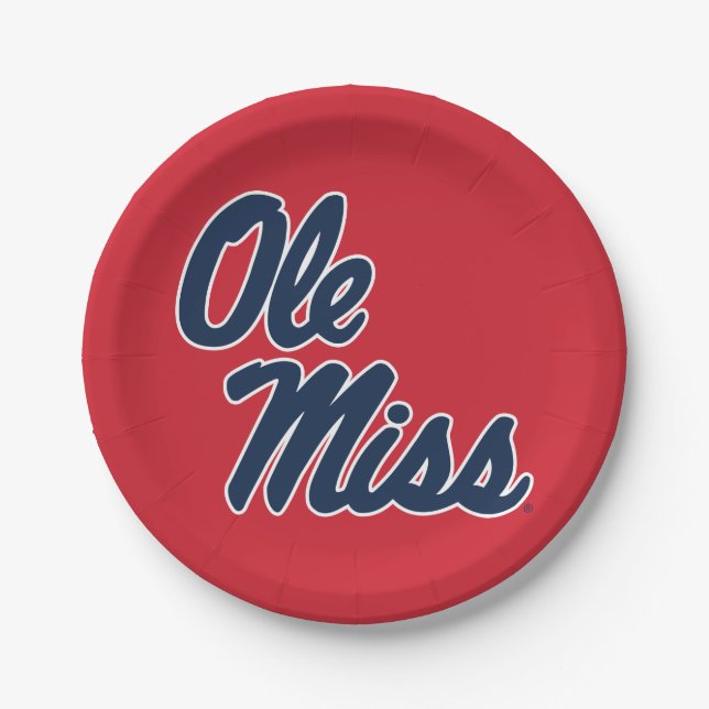 Prato De Papel Universidade do Mississippi | Script Ole Miss (Frente)