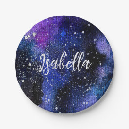 Prato De Papel Universo Púrpura de Watercolor