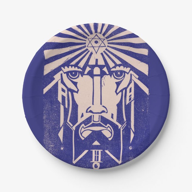 Prato De Papel Urano Céu Deus Mito Grego Azul (Frente)