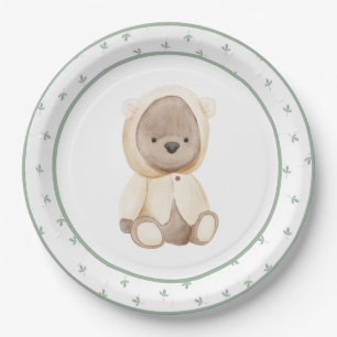 Prato De Papel Urso de Cores-d'Água Cons no Chá de fraldas Rain