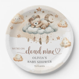 Prato De Papel Urso de pelúcia castanho-claro-de-marfim-claro-de-