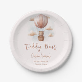Prato De Papel Urso de Teddy no Chá de fraldas do Balão