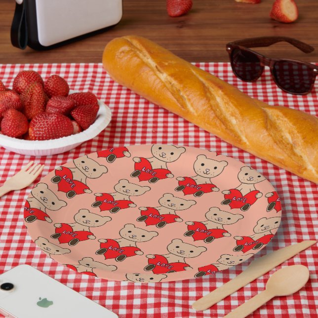 Prato De Papel Urso Fofo (Piquenique)