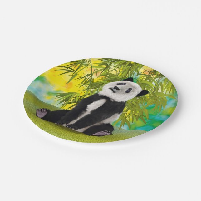 Prato De Papel Urso Panda Fofo Presente Perfeito para Amantes de  (Inclinado)