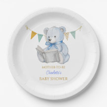 Urso Personalizado lendo um Chá de fraldas de livr