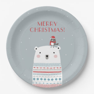Prato De Papel Urso Polar Deseja Placas De Papel