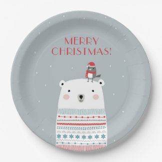 Prato De Papel Urso Polar Deseja Placas De Papel