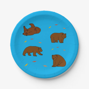 Prato De Papel Ursos Castanhos