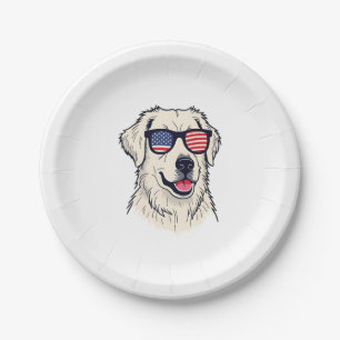 Prato De Papel USA Dog Lover - Pup Legal com bandeira americana
