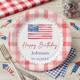 Prato De Papel USA Independence Day Themed Birthday Paper Plates