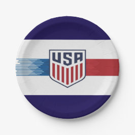Prato De Papel USA Soccer Party Paper Plate