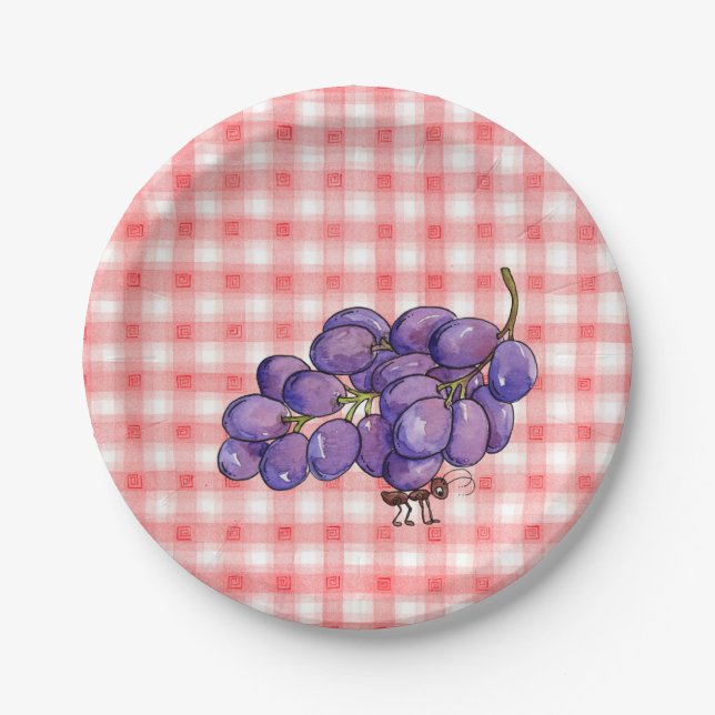 Prato De Papel Uvas piquenique (Frente)