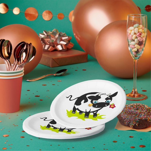 Prato De Papel Vaca Com Flor (Criador carregado)