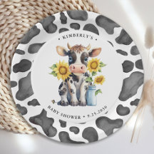 Vaca Cura Cura Girassóis Chá de fraldas Simples Mo