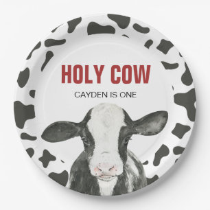 Prato De Papel Vaca sagrada, eu sou um aniversário de estampa de 