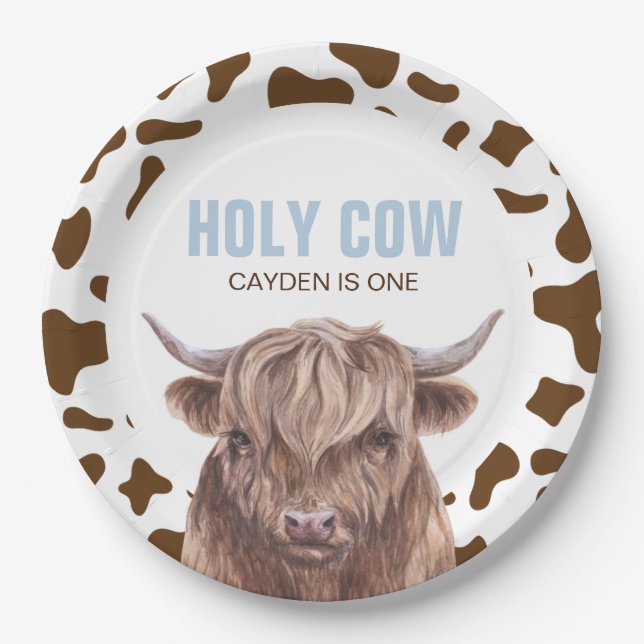 Prato De Papel Vaca sagrada, sou um aniversário de estampa de vac (Frente)