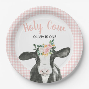 Prato De Papel Vaca sagrada sou um papel de aniversário floral de