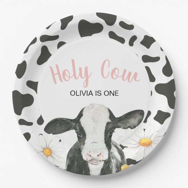 Prato De Papel Vaca Sagrada Sou Uma Margarida (Frente)