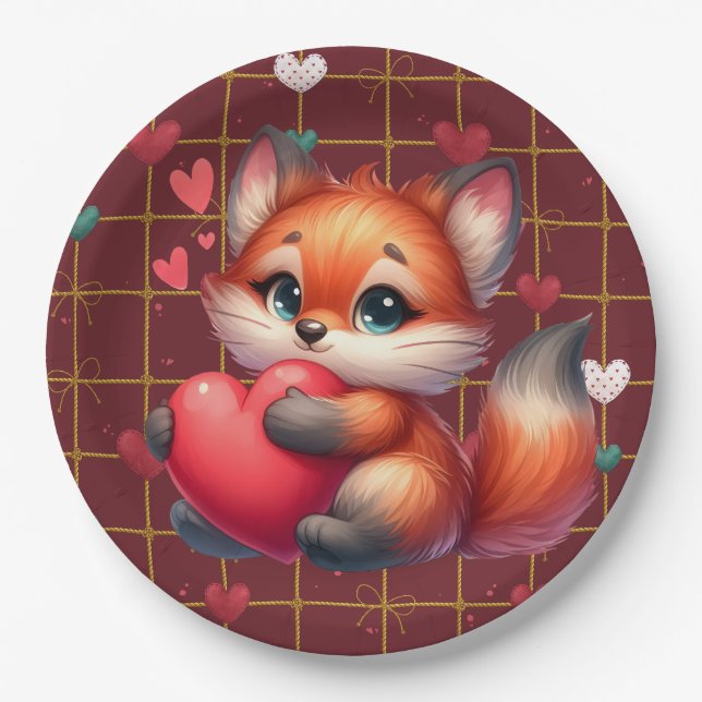 Prato De Papel Valentine Fox  (Frente)